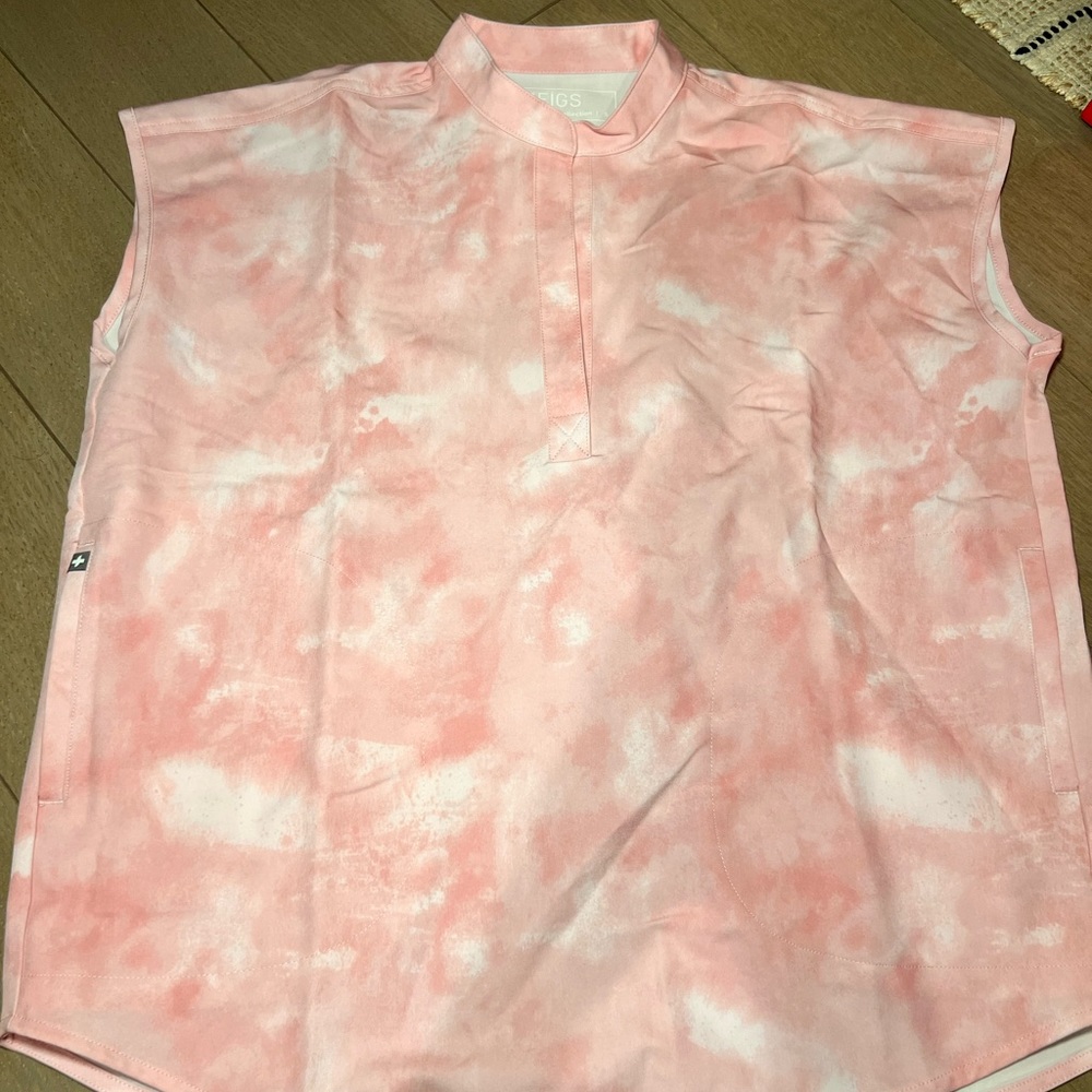 Figs Marbled Pink Breast Cancer Limited Edition Scrub Top
